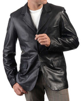 Men Genuine Leather Blazer Sport Coat 03